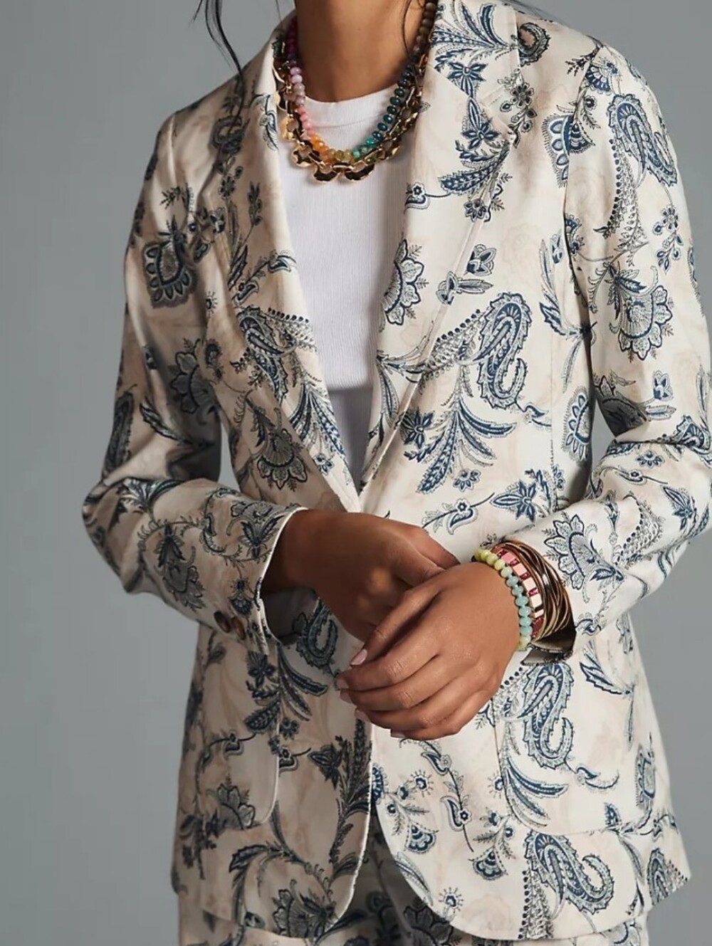 NWT By Anthropologie Printed Blazer Paisley 8 - Picture 2 of 10